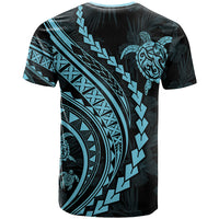 Polynesian Pride T Shirt Turtle Hibiscus Luxury Style - Aquamarine LT7 - Polynesian Pride