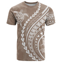 Polynesian Pride T Shirt Turtle Hibiscus Luxury Style - Beige LT7 Beige - Polynesian Pride