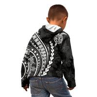 Polynesian Pride Kid Hoodie Turtle Hibiscus Luxury Style - Black LT7 - Polynesian Pride