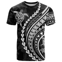 Polynesian Pride T Shirt Turtle Hibiscus Luxury Style - Black LT7 Black - Polynesian Pride