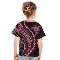 Polynesian Pride Kid T Shirt Turtle Hibiscus Luxury Style - Carnation Pink LT7 - Polynesian Pride