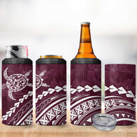 Polynesian Pride 4 in 1 Can Cooler Tumbler Turtle Hibiscus Luxury Style - Champagne