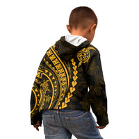Polynesian Pride Kid Hoodie Turtle Hibiscus Luxury Style - Merigold LT7 - Polynesian Pride