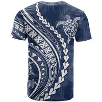Polynesian Pride T Shirt Turtle Hibiscus Luxury Style - Navy LT7 - Polynesian Pride