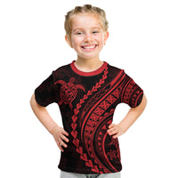 Polynesian Pride Kid T Shirt Turtle Hibiscus Luxury Style - Rose LT7 Rose - Polynesian Pride