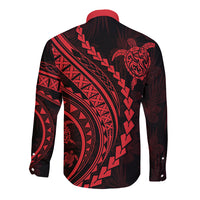 Polynesian Pride Long Sleeve Button Shirt Turtle Hibiscus Luxury Style - Rose LT7 - Polynesian Pride