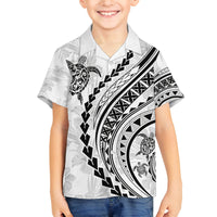 Hawaii Family Matching Outfits Polynesian Pride Off Shoulder Maxi Dress And Shirt Family Set Clothes Turtle Hibiscus Luxury Style - White LT7