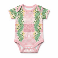 Hawai'i Paniolo Maile Twisted Lei Baby Onesie Dusty Rose
