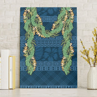 Hawai'i Paniolo Maile Twisted Lei Canvas Wall Art Cobalt Blue LT7 Without Frame Cobalt Blue - Polynesian Pride