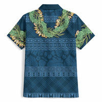 Hawai'i Paniolo Maile Twisted Lei Hawaiian Shirt Cobalt Blue LT7 - Polynesian Pride