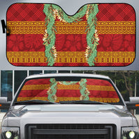 Hawai'i Paniolo Maile Twisted Lei Auto Sun Shade Hilo Royal Red LT7 Red - Polynesian Pride