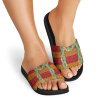 Hawai'i Paniolo Maile Twisted Lei Slide Sandals Hilo Royal Red LT7 - Polynesian Pride