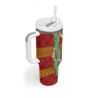 Hawai'i Paniolo Maile Twisted Lei Tumbler With Handle Hilo Royal Red LT7 - Polynesian Pride