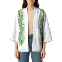 Hawai'i Paniolo Maile Twisted Lei Kimono Winter White LT7 - Polynesian Pride