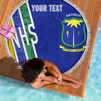 Personalised Fiji Natabua High School Beach Blanket Kaviti Tapa Mix Colors Proud NHS LT7 - Wonder Print Shop