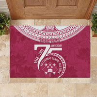 Personalised Fiji Adi Cakobau School Rubber Doormat ACS Old Girls Lotus Mix Masi LT7 - Polynesian Pride