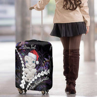 New Zealand Personalised Luggage Cover Meri Kirihimete Kowhaiwhai Mix Paua Shell - Amethys LT7 - Polynesian Pride