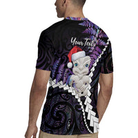 New Zealand Personalised Rugby Jersey Meri Kirihimete Kowhaiwhai Mix Paua Shell - Amethys