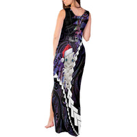 New Zealand Personalised Tank Maxi Dress Meri Kirihimete Kowhaiwhai Mix Paua Shell - Amethys LT7 - Polynesian Pride