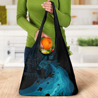 Polynesian Shark Grocery Bag Under The Waves