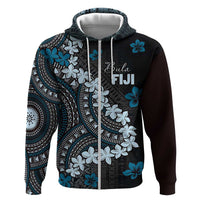 Bula Fiji Women's Day Hoodie Indigo Masi Tapa