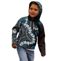 Bula Fiji Women's Day Kid Hoodie Indigo Masi Tapa