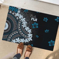 Bula Fiji Women's Day Rubber Doormat Indigo Masi Tapa