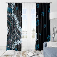 Bula Fiji Women's Day Window Curtain Indigo Masi Tapa
