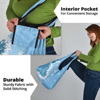 Bula Fiji Women's Day Grocery Bag Turquoise Masi Tapa LT7