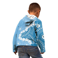 Bula Fiji Women's Day Kid Hoodie Turquoise Masi Tapa