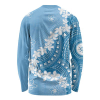 Bula Fiji Women's Day Long Sleeve Shirt Turquoise Masi Tapa