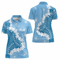Bula Fiji Women's Day Women Polo Shirt Turquoise Masi Tapa