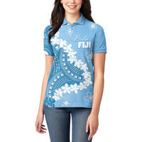 Bula Fiji Women's Day Women Polo Shirt Turquoise Masi Tapa