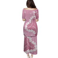 Bula Fiji Women's Day Family Matching Puletasi and Hawaiian Shirt Pink Masi Tapa