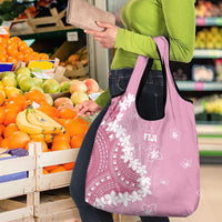 Bula Fiji Women's Day Grocery Bag Pink Masi Tapa