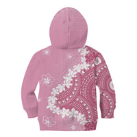 Bula Fiji Women's Day Kid Hoodie Pink Masi Tapa