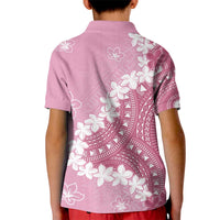 Bula Fiji Women's Day Kid Polo Shirt Pink Masi Tapa