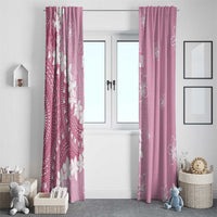 Bula Fiji Women's Day Window Curtain Pink Masi Tapa