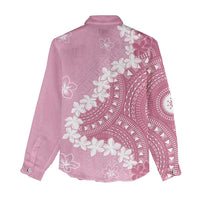 Bula Fiji Women's Day Women Casual Shirt Pink Masi Tapa