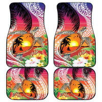 Polynesian Dreamy Turtle Car Mats Sunset Scenery