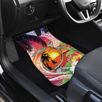 Polynesian Dreamy Turtle Car Mats Sunset Scenery