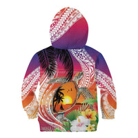 Polynesian Dreamy Turtle Kid Hoodie Sunset Scenery