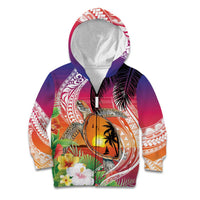 Polynesian Dreamy Turtle Kid Hoodie Sunset Scenery
