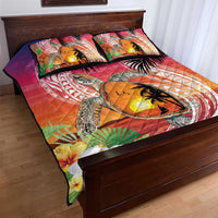 Polynesian Dreamy Turtle Quilt Bed Set Sunset Scenery