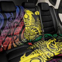 New Caledonia Kanaky Back Car Seat Cover Stylized Fleche Faitiere With Kagu Bird