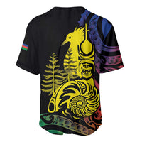 New Caledonia Kanaky Baseball Jersey Stylized Fleche Faitiere With Kagu Bird
