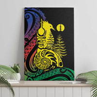 New Caledonia Kanaky Canvas Wall Art Stylized Fleche Faitiere With Kagu Bird