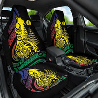 New Caledonia Kanaky Car Seat Cover Stylized Fleche Faitiere With Kagu Bird