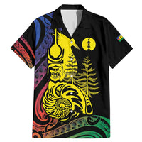 New Caledonia Kanaky Family Matching Mermaid Dress and Hawaiian Shirt Stylized Fleche Faitiere With Kagu Bird