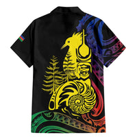 New Caledonia Kanaky Family Matching Mermaid Dress and Hawaiian Shirt Stylized Fleche Faitiere With Kagu Bird